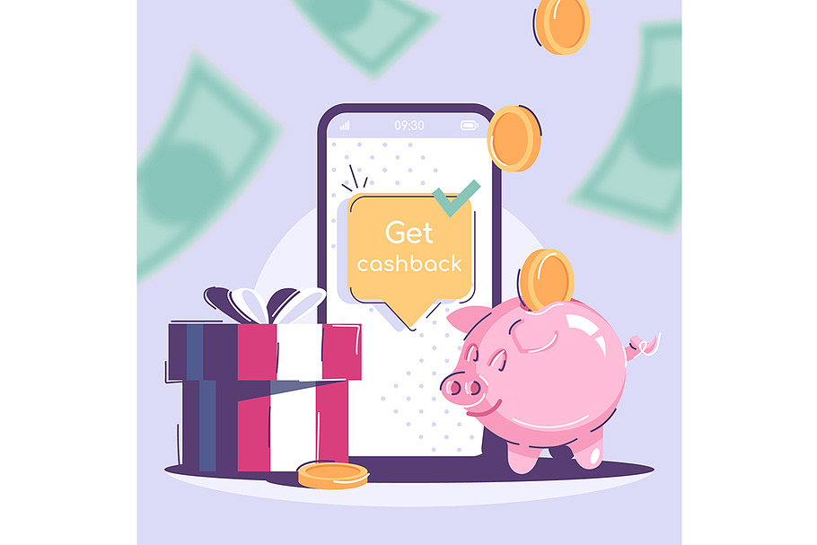 Get cashback social media post in Illustrations - product preview 8