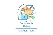 Social media helper concept icon