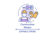 Construction worker concept icon