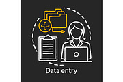 Data entry chalk icon