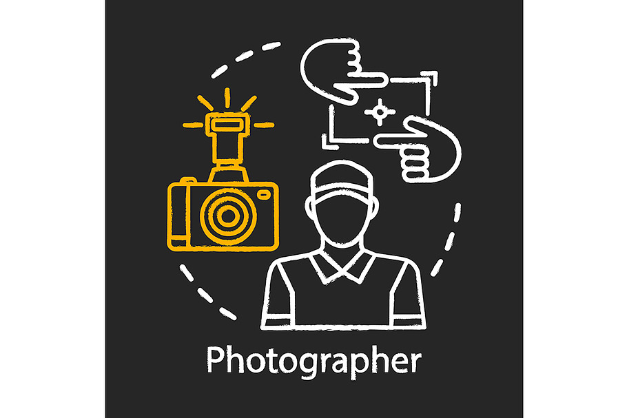 Photographer chalk icon