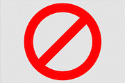 Isolated red Not Allowed sign