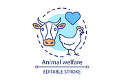 Animal welfare, care concept icon
