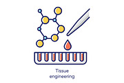 Tissue engineering white color icon