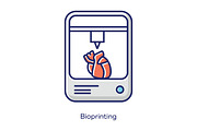 Bioprinting white color icon