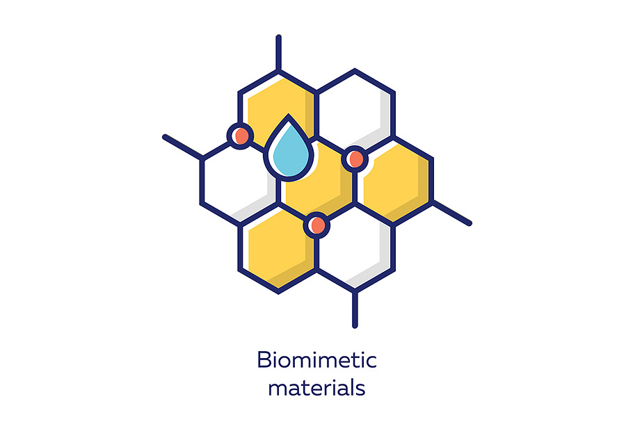 Biomimetic materials yellow icon
