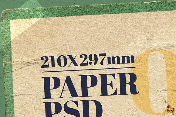 A4 Vintage Paper Green Border Mockup in Scene Creator Mockups - product preview 1