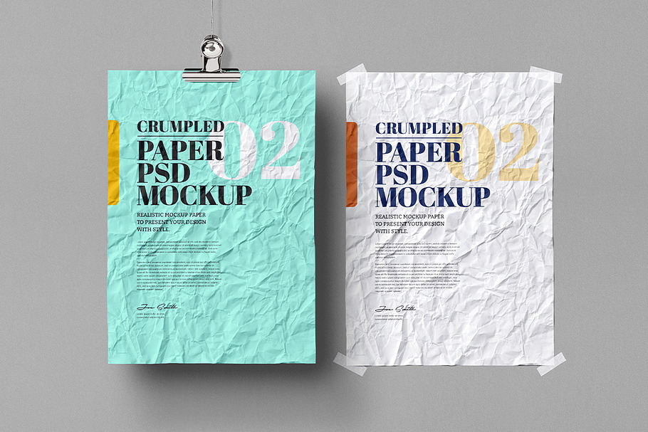 Crumpled Paper Clipboard Mockup in Scene Creator Mockups - product preview 8
