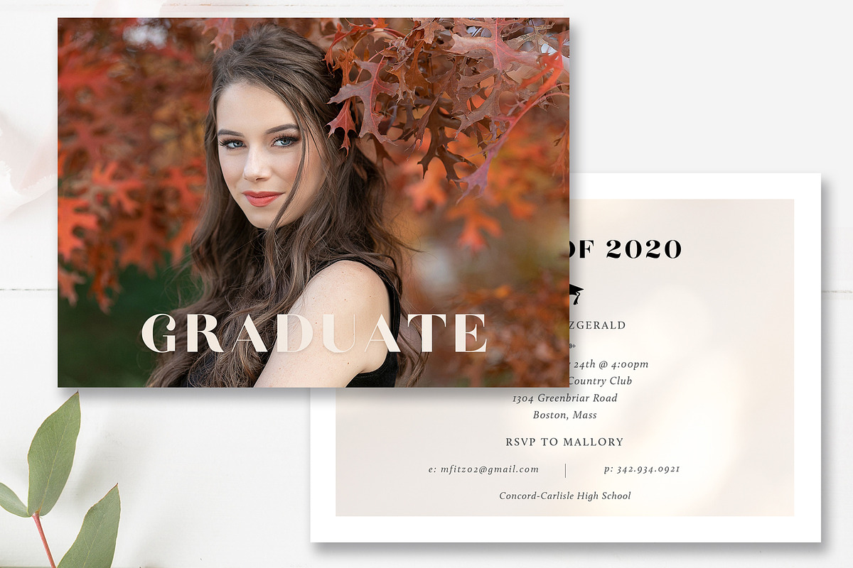 Gold Foil Grad Announcement PSD in Card Templates - product preview 8