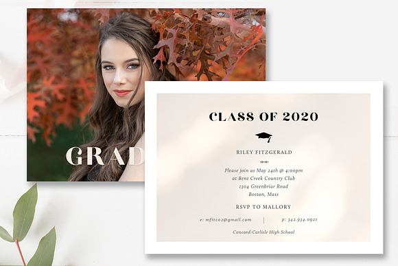 Gold Foil Grad Announcement PSD in Card Templates - product preview 1