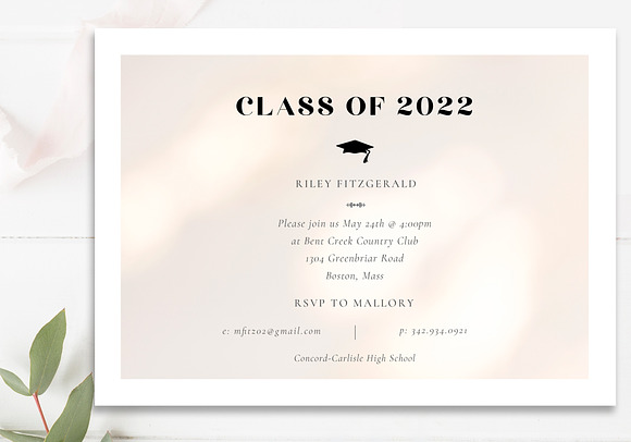Gold Foil Grad Announcement PSD in Card Templates - product preview 3