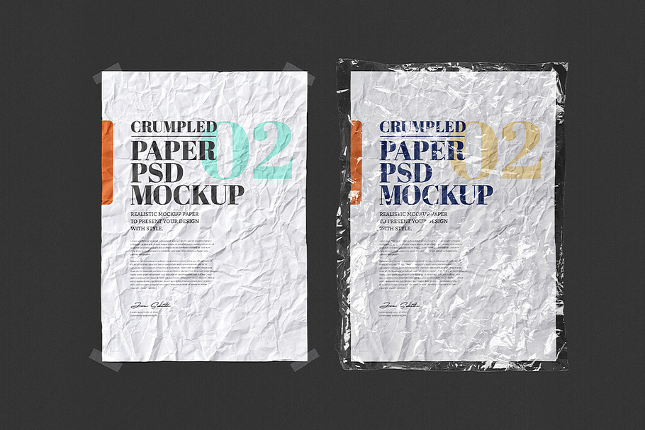 Crumpled Paper Mockup in Scene Creator Mockups - product preview 8