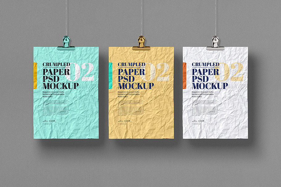 Crumpled Paper Mockup in Scene Creator Mockups - product preview 8