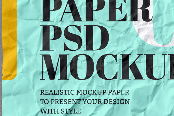 Crumpled Paper Mockup in Scene Creator Mockups - product preview 1