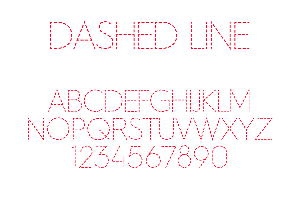 Dashed Line Font in Display Fonts - product preview 8