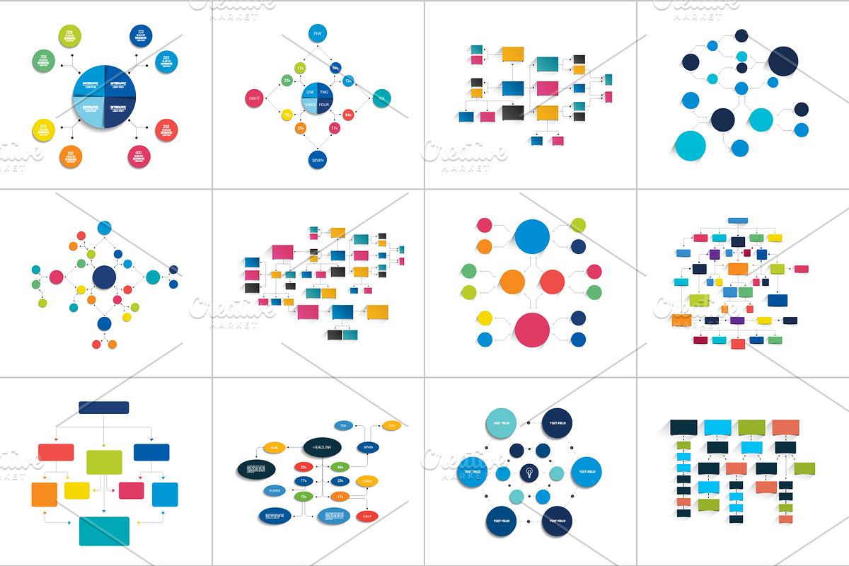 Fowcharts schemes, diagrams. in Illustrations - product preview 8
