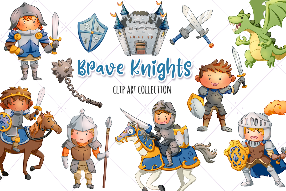 Brave Knights Clip Art Collection in Illustrations - product preview 8