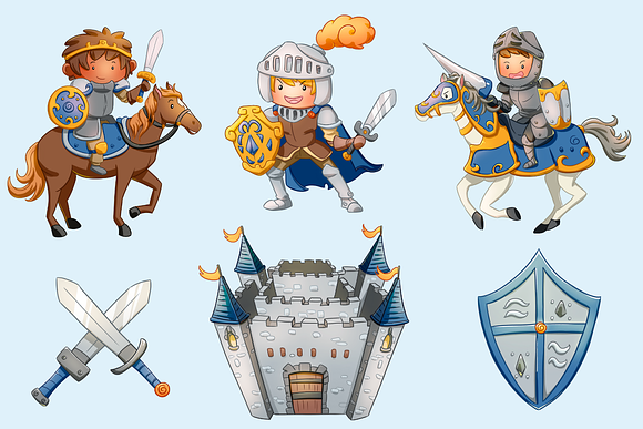 Brave Knights Clip Art Collection in Illustrations - product preview 1