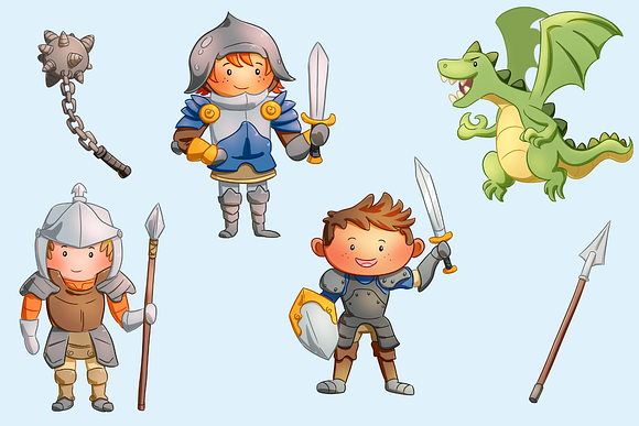 Brave Knights Clip Art Collection in Illustrations - product preview 2