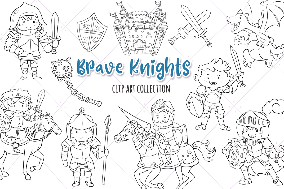 Brave Knights Digital Stamps in Illustrations - product preview 8