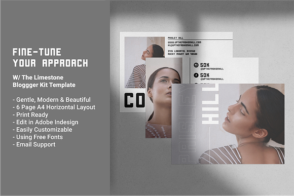 Limestone Blogger Kit Template in Resume Templates - product preview 3