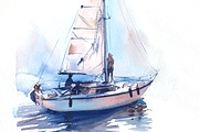 Watercolor Sailboat Print