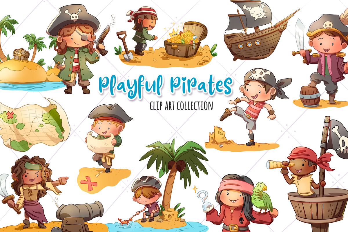 Playful Pirates Clip Art Collection in Illustrations - product preview 8