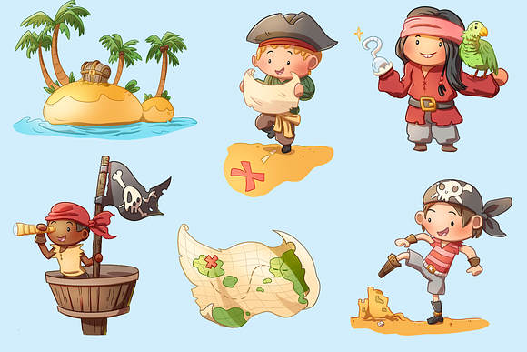 Playful Pirates Clip Art Collection in Illustrations - product preview 2