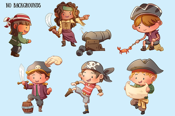 Playful Pirates Clip Art Collection in Illustrations - product preview 3