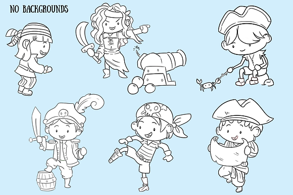 Playful Pirates Digital Stamps in Illustrations - product preview 1
