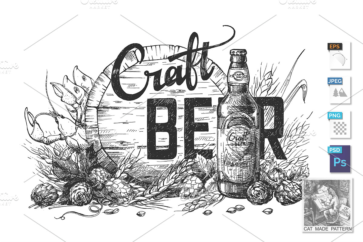 Craft beer creative advertisement in Illustrations - product preview 8