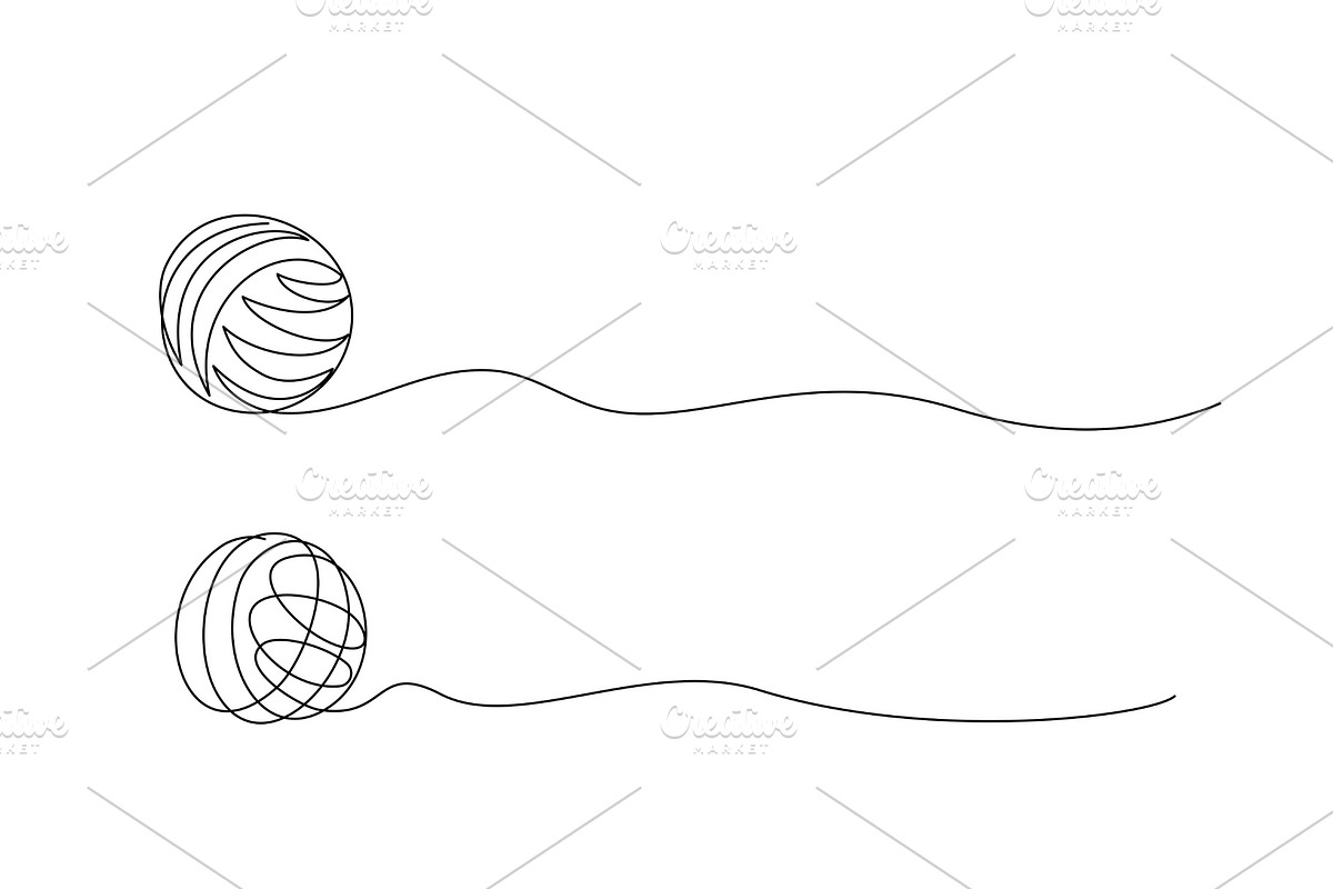 Clew ball of thread. Continuous one in Illustrations - product preview 8