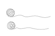 Clew ball of thread. Continuous one