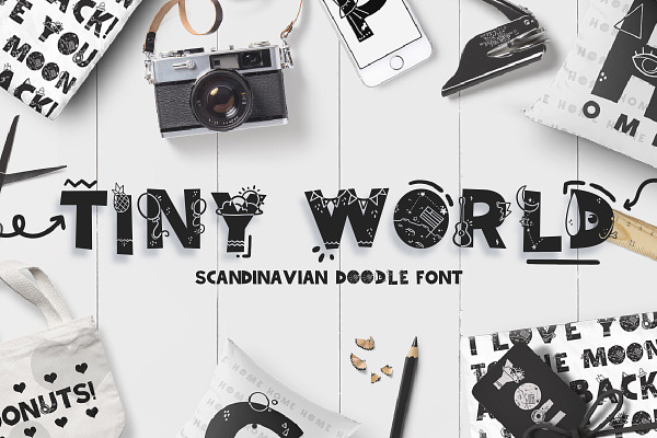 Tiny World! Scandinavian Doodle Font