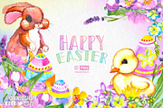 Easter watercolor clip art