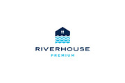 river house logo vector icon