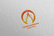 3D Fire Flame Element Logo Design 4