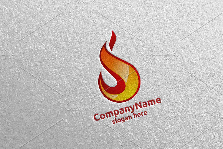 3D Fire Flame Element Logo Design 6 in Logo Templates - product preview 8