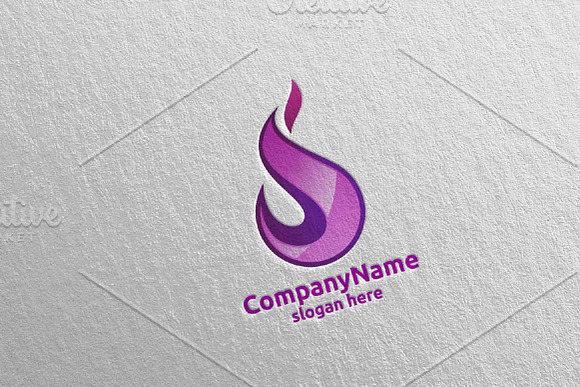 3D Fire Flame Element Logo Design 6 in Logo Templates - product preview 1