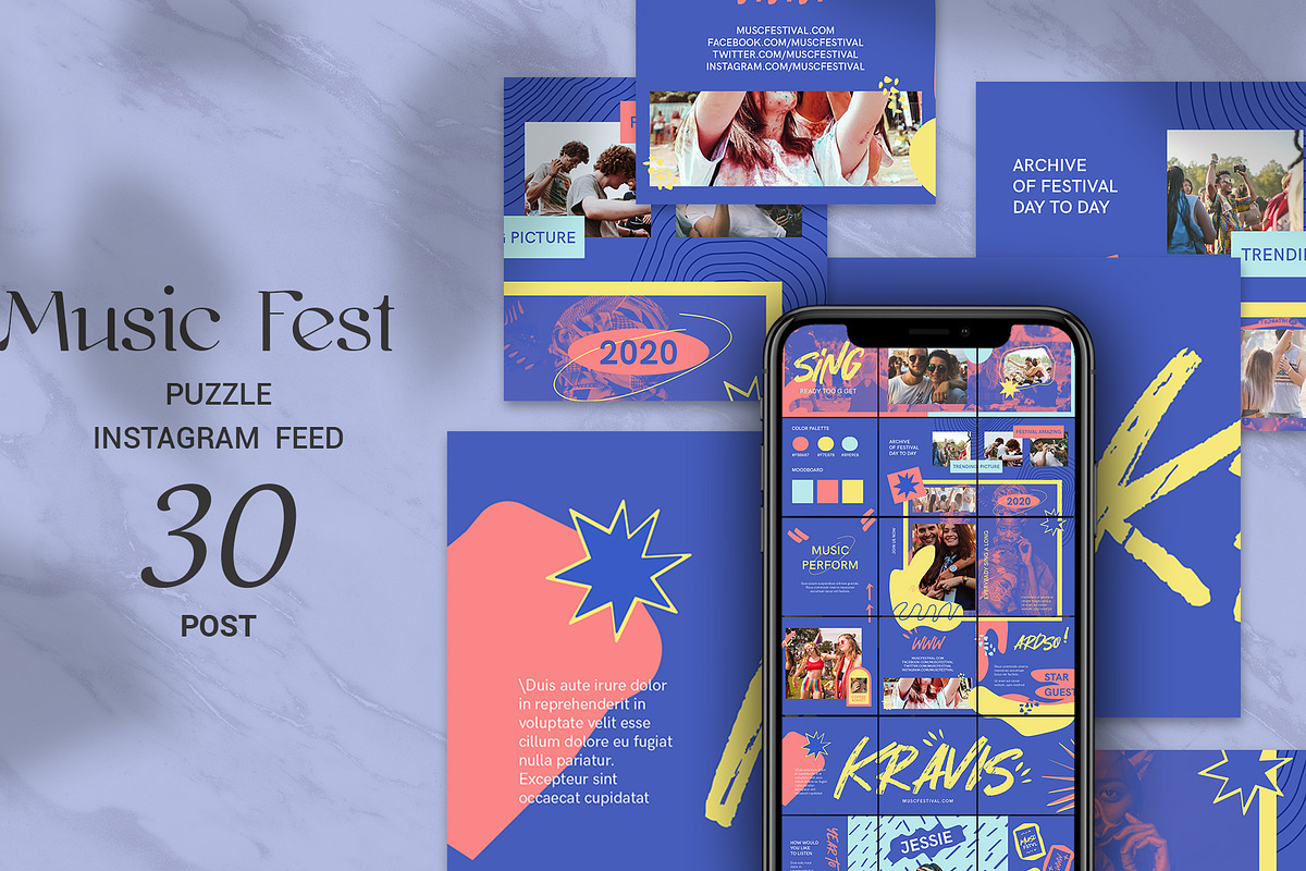Music Fest Puzzle Instagram Feed in Instagram Templates - product preview 8