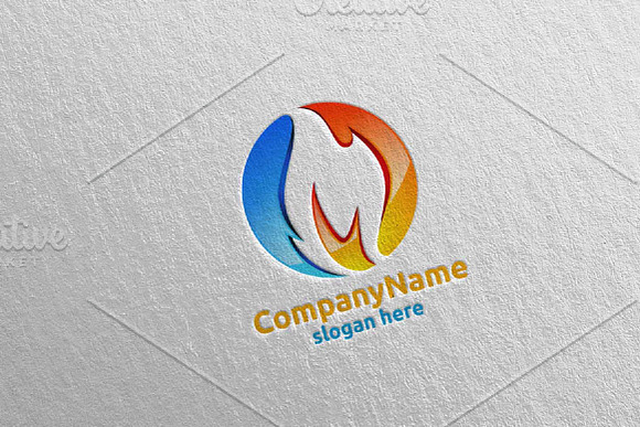 3D Fire Flame Element Logo Design 7 in Logo Templates - product preview 1
