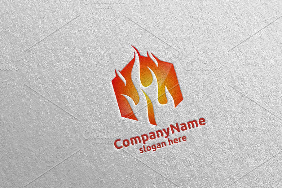 3D Fire Flame Element Logo Design 9