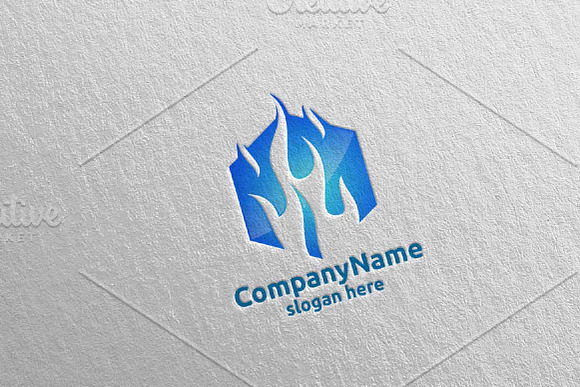 3D Fire Flame Element Logo Design 9 in Logo Templates - product preview 1