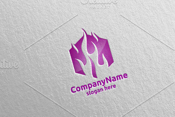 3D Fire Flame Element Logo Design 9 in Logo Templates - product preview 2