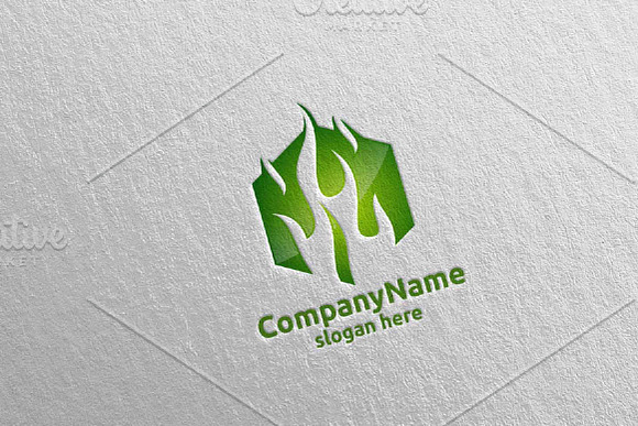 3D Fire Flame Element Logo Design 9 in Logo Templates - product preview 3