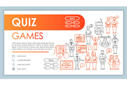 Quiz games web banner, business card