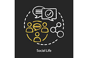 Social life concept chalk icon