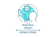 Respiratory allergies concept icon