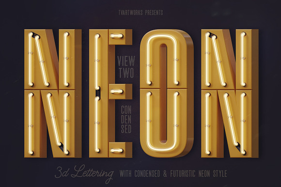 Condensed Neon 3D Lettering in Graphics - product preview 2