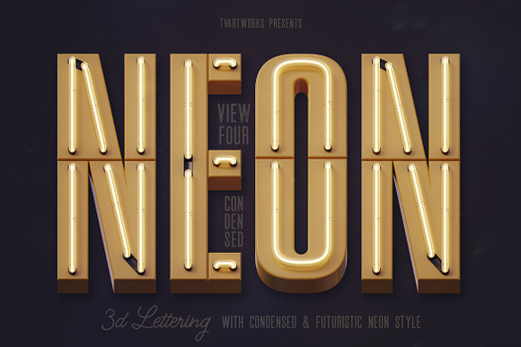 Condensed Neon 3D Lettering in Graphics - product preview 4